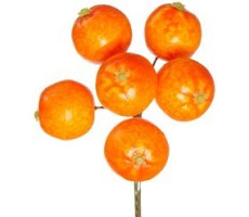 Связка апельсинов на проволоке, 2,3*9см, 6шт. оранжевый